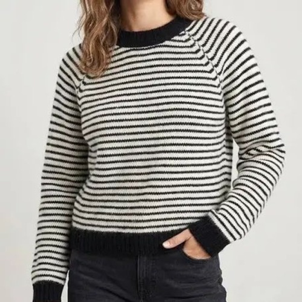 NWT American Eagle Striped Crewneck Sweater XXS Fall Boho Parisian Preppy
